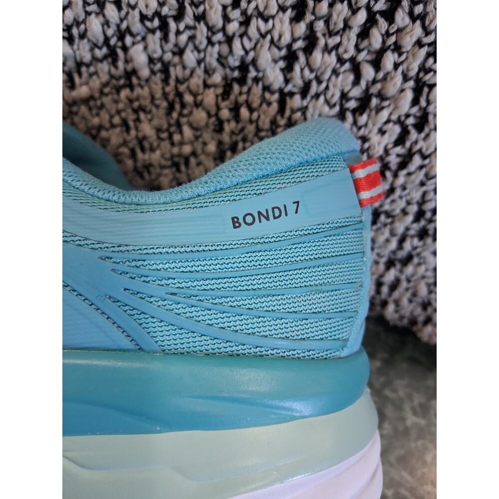 Hoka One One Women's Bondi 7 Running Sneakers Size 10 Teal Black Walking Shoes - Picture 9 of 16